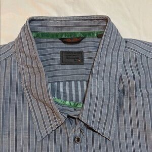 Men's BOSS Handcrafted Striped Blue Gray Shirt